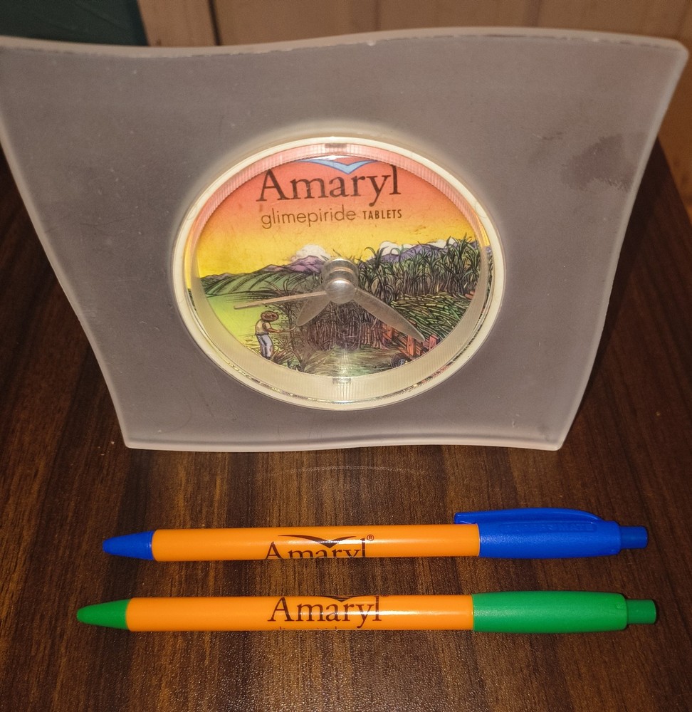 Amaryl glimepiride tablets Drug rep clock And 2 Pens. READ DESCRIPTION