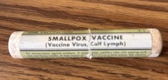 Vtg Small Pox Vaccine Wooden Vial Tube By Eli Lilly Dec 30 1957
