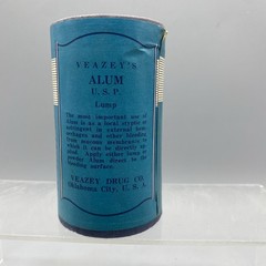 VTG ALUM USP LUMP Veazey Drug Co. Container Sealed w/ Contents Oklahoma City