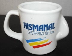Vintage Hismanal (astemizole) NOSE Ceramic Coffee Mug Pharma Rep Promo Item 1991
