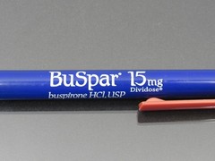 Blue & Pink BUSPAR PEN Drug Rep Pharmaceutical Promo Medical Advertising