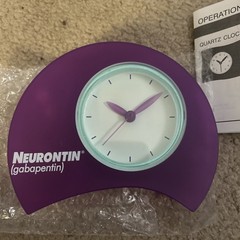 Vintage Drug Pharma Neurontin moon clock Space Age Purple Promo Drug Rep