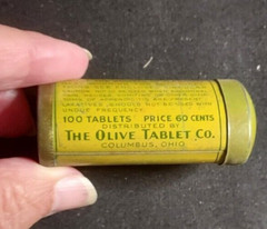 Old Empty Medicine Tin Dr. Edward’s Olive Tablets Laxative Columbus Ohio