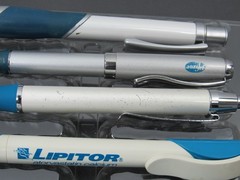 Lot of 5 Lipitor PENS Metal & Plastic Drug Rep Pharmaceutical Promo Advertising