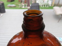 Awesome Vintage Owens-Illinois Amber Glass Apothecary Jug Original Lid, 14″ Tall