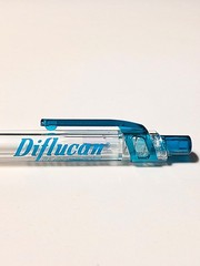 Vintage Pfizer Diflucan Translucent Teal Click Ballpoint Pen Drug Rep Pharmacy