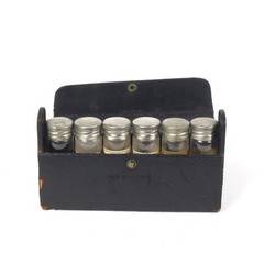 Antique Doctor Travel Medical Kit Apothecary Leather Case Empty Vials