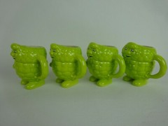Actos Pharmaceutical Coffee Cup ~Lot of 4 Triglyceride Mugs ~Green Funky Cool ~*