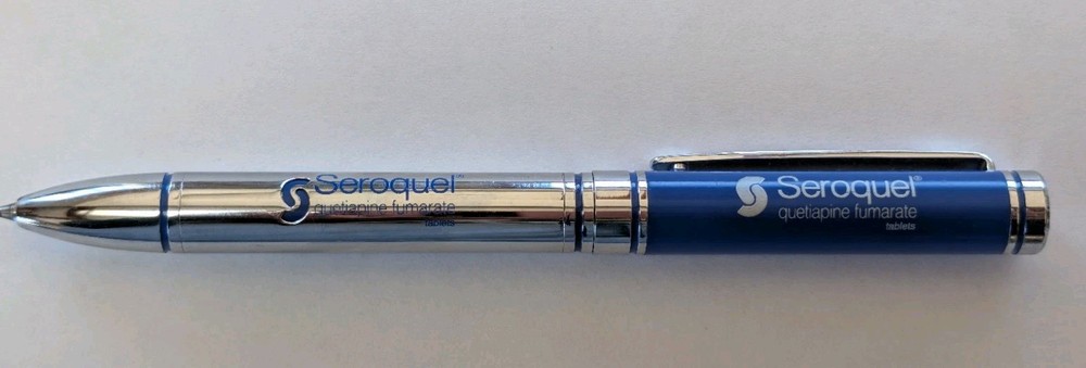 Seroquel Heavy Metal Twist PEN Drug Rep Pharmaceutical Promo Medical Advertising