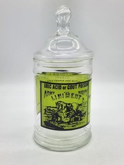 Vintage Glass Apothecary Jar With Lid Army Navy Liniment Medicine Remedy 1970’s