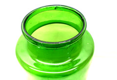 Vintage Large Pharmacy Pot 34 Cm Blown Glass Green Decoration