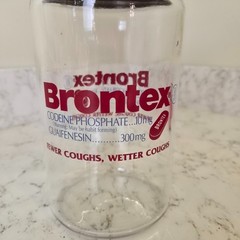Pharmaceutical Advertising Glass Apothecary Jar Drug Rep Brontex Codeine Sched 3