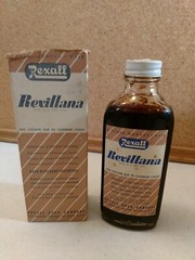 Antique Vintage Rexall Cough Syrup Rexillana Glass Bottle Original box old stock