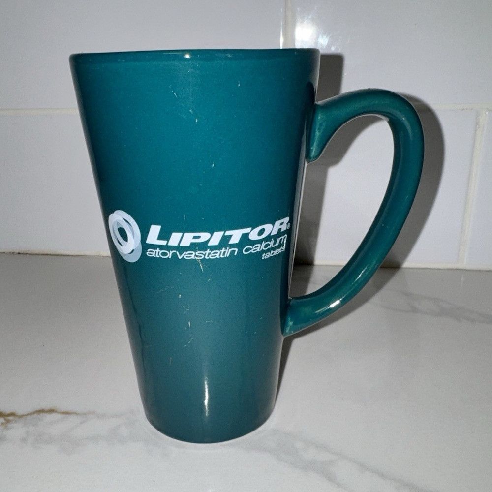 Lipitor Atorvastatin Promotional Teal Coffee Mug Cup