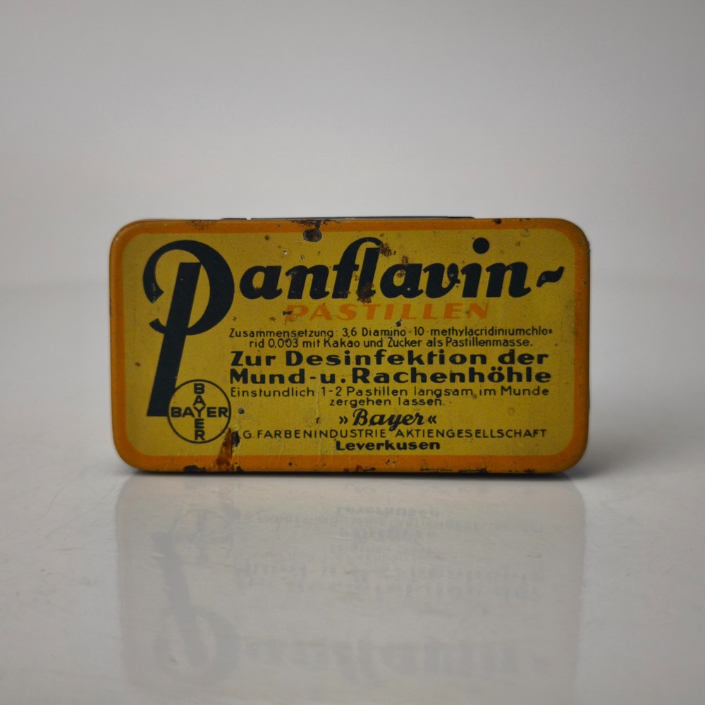 Antique German Panflavin Pastilen BAEYR Medical Empty Tin Box c.1930 #6083