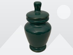 Eli Lilly Green Herbal Ceramic Apothecary Symphytum Officinale Jar 18-224 Vtg