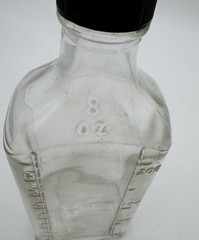 Vintage Illinois glass pharmacy 8 oz. medicine prescription Bottle with Lid