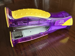 Levaquin Leva-pak collectible purple and yellow stapler EUC