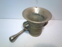 Clean Vintage 3″ Heavy Steel Mortar & Pestle FREE SHIPPING