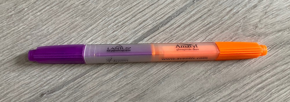 LANTUS AMARYL Pharmaceutical Drug HIGHLIGHTER Pen RARE Advertising Collectible