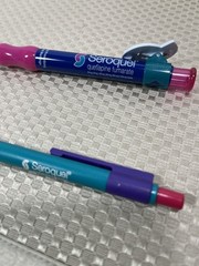 Lot of 2 Drug Rep SEROQUEL Collectible Pharmaceutical Pens Large S-Logo Clip