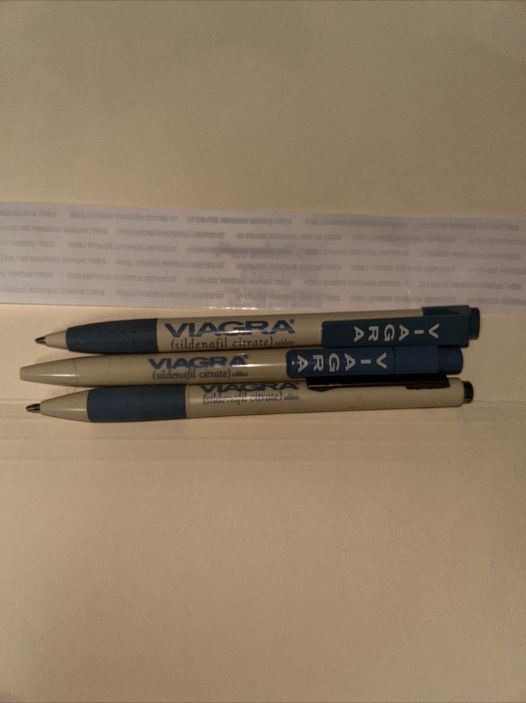 Lot Of 3 Different VIAGRA PLASTIC PENS, DRUG REP. Pfizer. Pharmaceutical