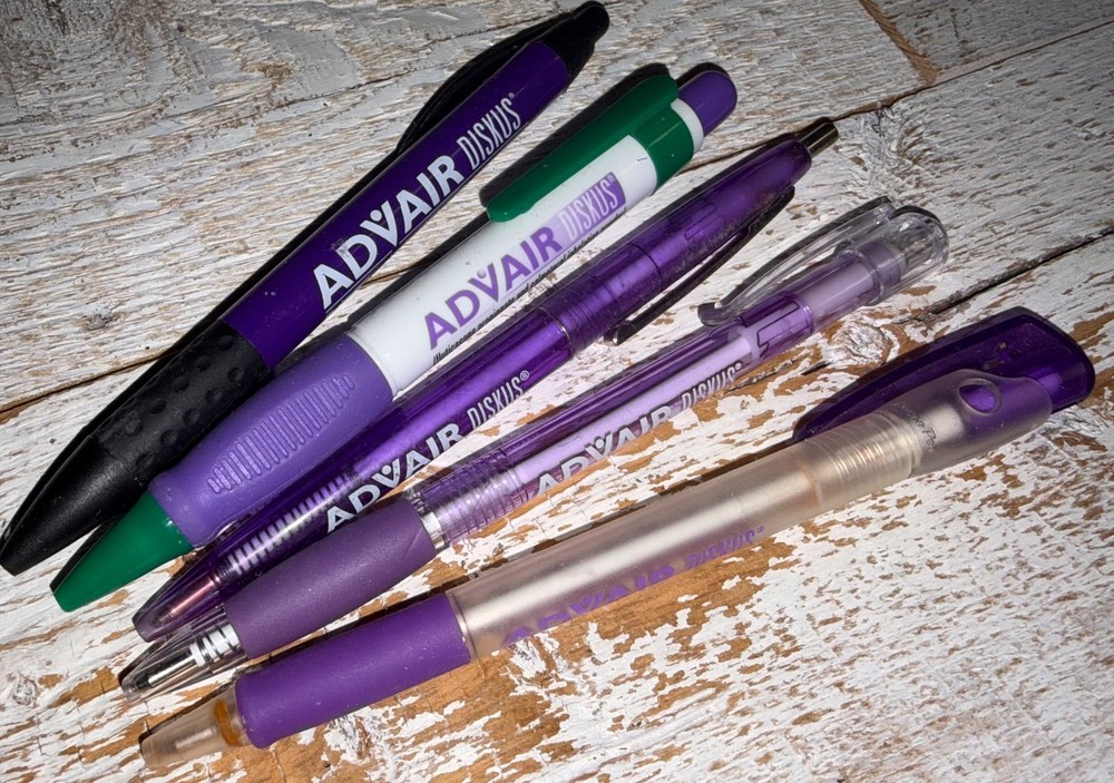 Vintage Advair Diskus Pen Promotional Pharmaceutical Drug Rep LOT of Five
