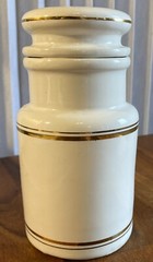 VTG Trandate Labetalol HCI Glaxo Apothecary Medicine Jar Lid Pharma Advertising