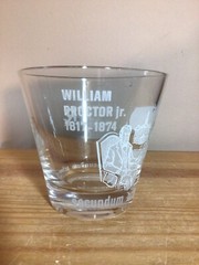 William Proctor Jr RX Pharmacist Secundum Artem 6oz Etched Glass Pharm Student