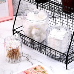 Meanplan Plastic Apothecary Jars with Lids Acrylic Holder Dispenser for Bathr…