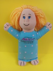 AMBIEN SLEEPY GIRL DRUG REP PROMO DOLL Plush Beanbag
