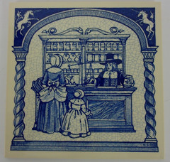 Burroughts Wellcome Co Delft Holland Blue & White Pharmacy Pill Tile 1988 #16