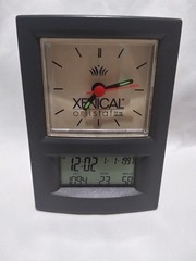 Vintage 1990s Xenical Drug Rep Desk Clock Digital Date T Analog Hands Glow WORKS