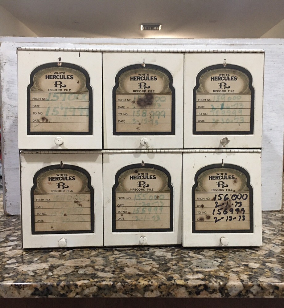Vintage Metal Hercules Prescription Record File 1970s