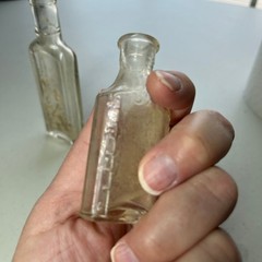 Antique Apothecary Medicine Bottles Lot of 2 Clear
