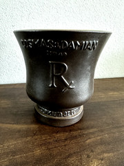 Schering Cosmas & Damian Brown Ceramic Mortar Coricidin *No Pestle*