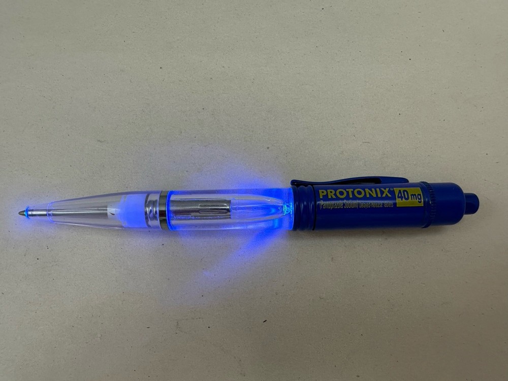 Drug Rep PROTONIX I.V. Collectible Light Up Blue Pen – RARE – Works