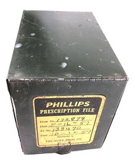 Vintage 1950s Phillips Prescription File Box Fox Vliet Drug Co. Drugstore