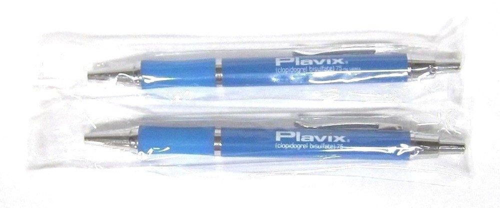Drug Rep PLAVIX Collectible Metal Pens x 2 RARE