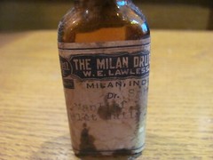Vintage THE MILAN DRUG Bottle W.E. Lawless Pharmacy McKesson Service Indiana