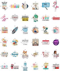 100 Funny Pharmacist Waterproof Stickers – Perfect for Laptops & Water Bottles