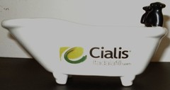 Pharmaceutical Drug Rep Promo Item Cialis Porcelain Bathtub ED Medication