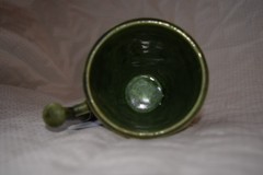 Vtg McCoy Art Pottery Galen Pharmacy Mortar & Pestle 4″ Mug Schering GREEN 51170