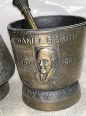3x Vintage Coricidin Mortar & Pestle Brass Rx Pharmacy 1975,Daniel B Smith +