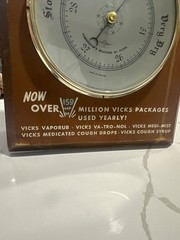 Vintage/Antique Pharmacy Vicks Barometer Advertisement