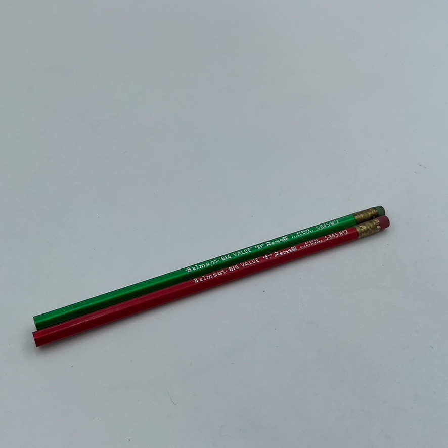 Vintage BELMONT Rexall Big Value Pencils Red Green s-845 no 2