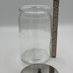 Apothecary Medical Glass Jar Canister with Stainless Steel Lid 7×4″