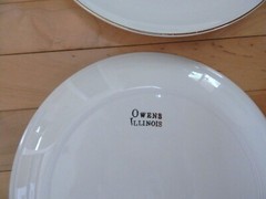 4 Vintage Crestware Owens Illinois Pharmacist RX Dr Caduceus Dinner Plate