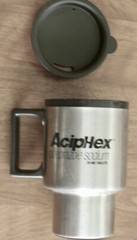 AcipHex Drug Rep Pharma Insulated Cup Mug Handle Lid Advertising Metal Plastic