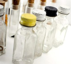 Lot of Vintage Glass Vials w/ Organic Seeds